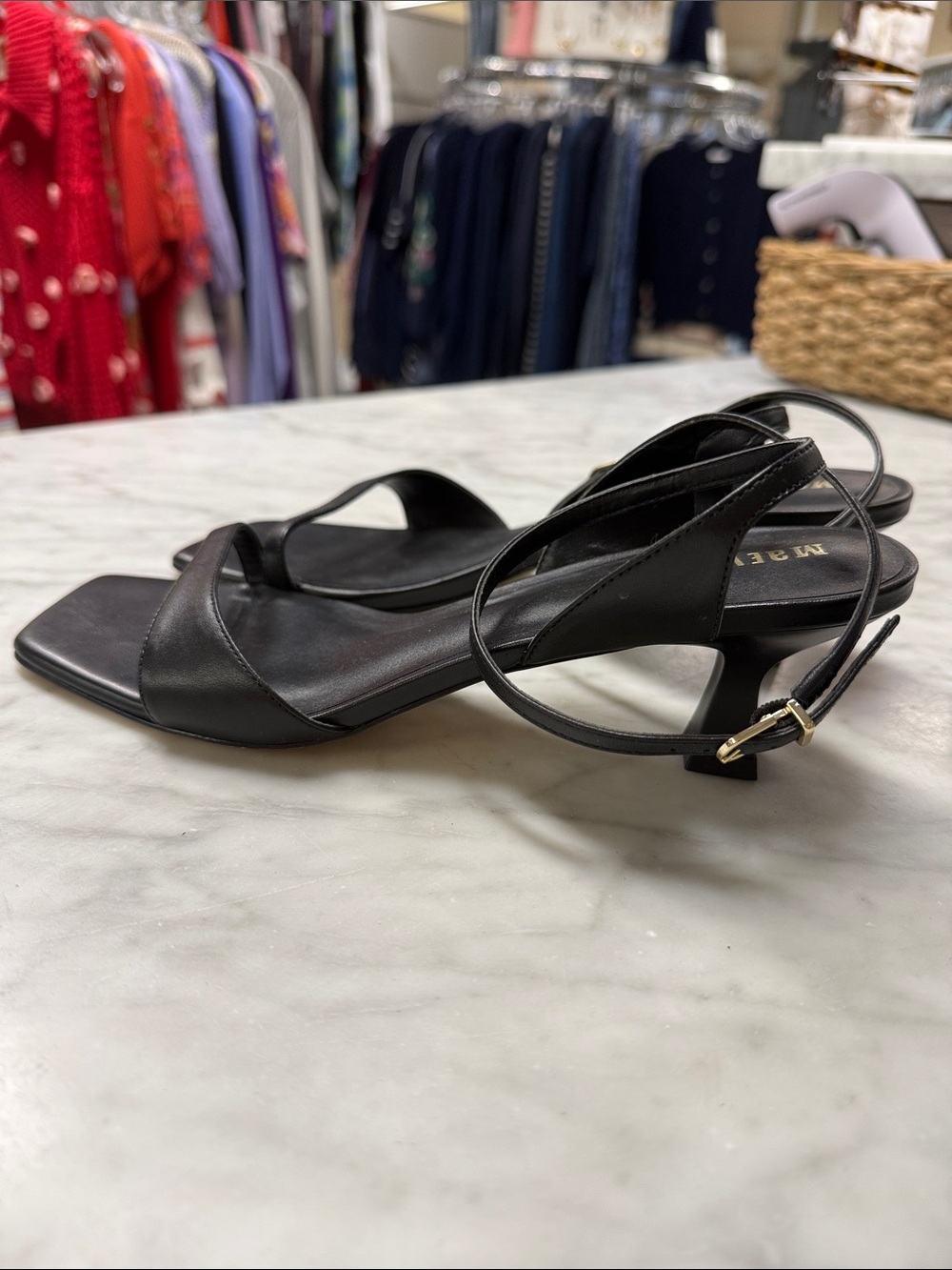 Anthropologie | Maeve Black Square Toe Kitten Heels Size 9 - Picture 5 of 12